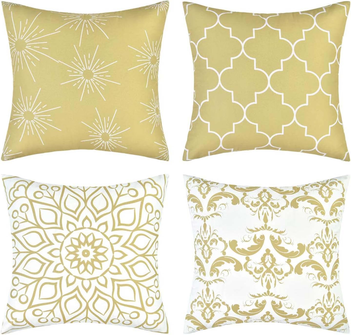 Set of 4 Throw Pillow Covers Modern Decorative Throw Pillow Case Morocco Pattern Pillow Covers Cushion Covers for Room Bedroom Room Sofa Chair Car