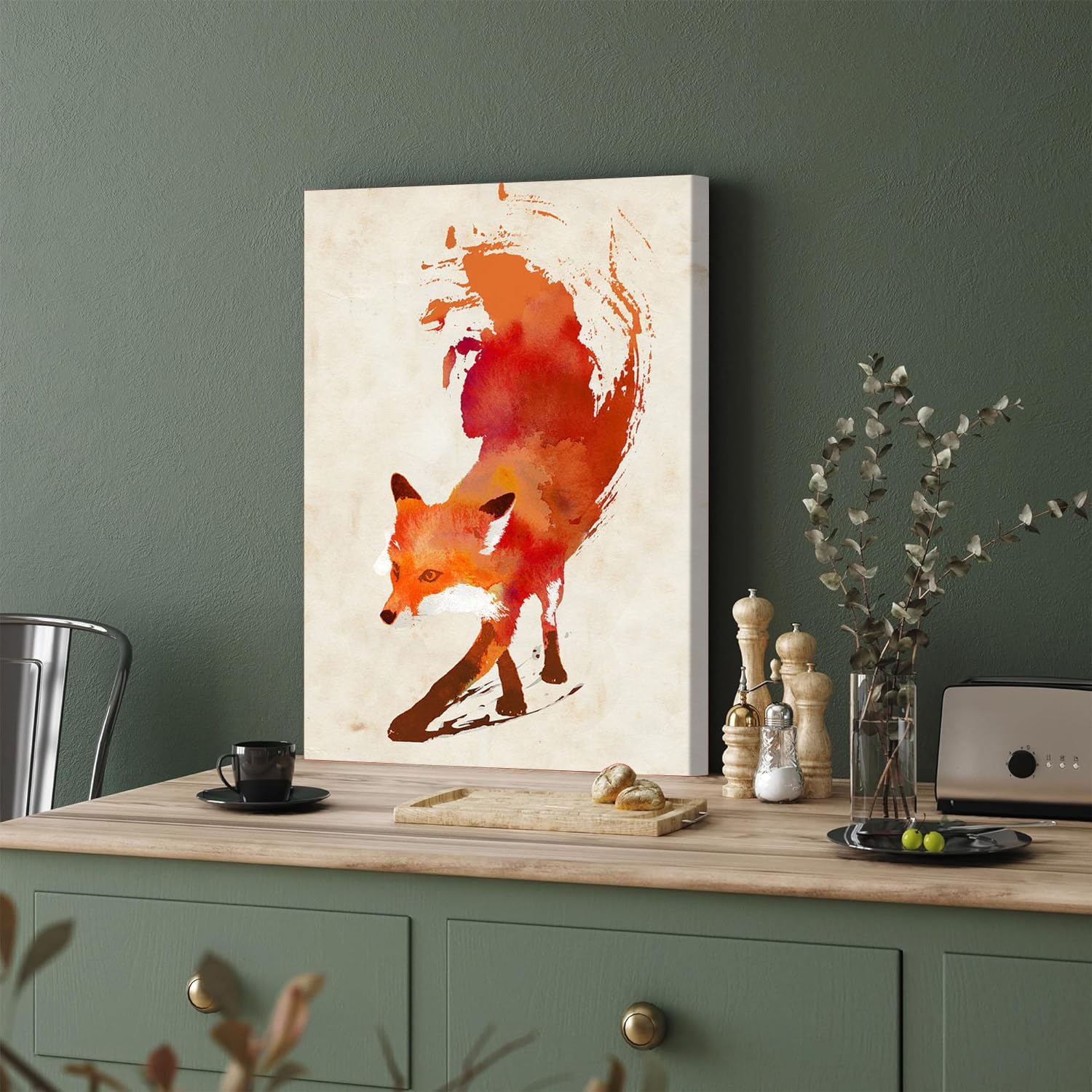 GADGETS WRAP Canvas Gallery Wrap Framed for Home Office Studio Living Room Decoration (11x17inch) - Vulpes Vulpes