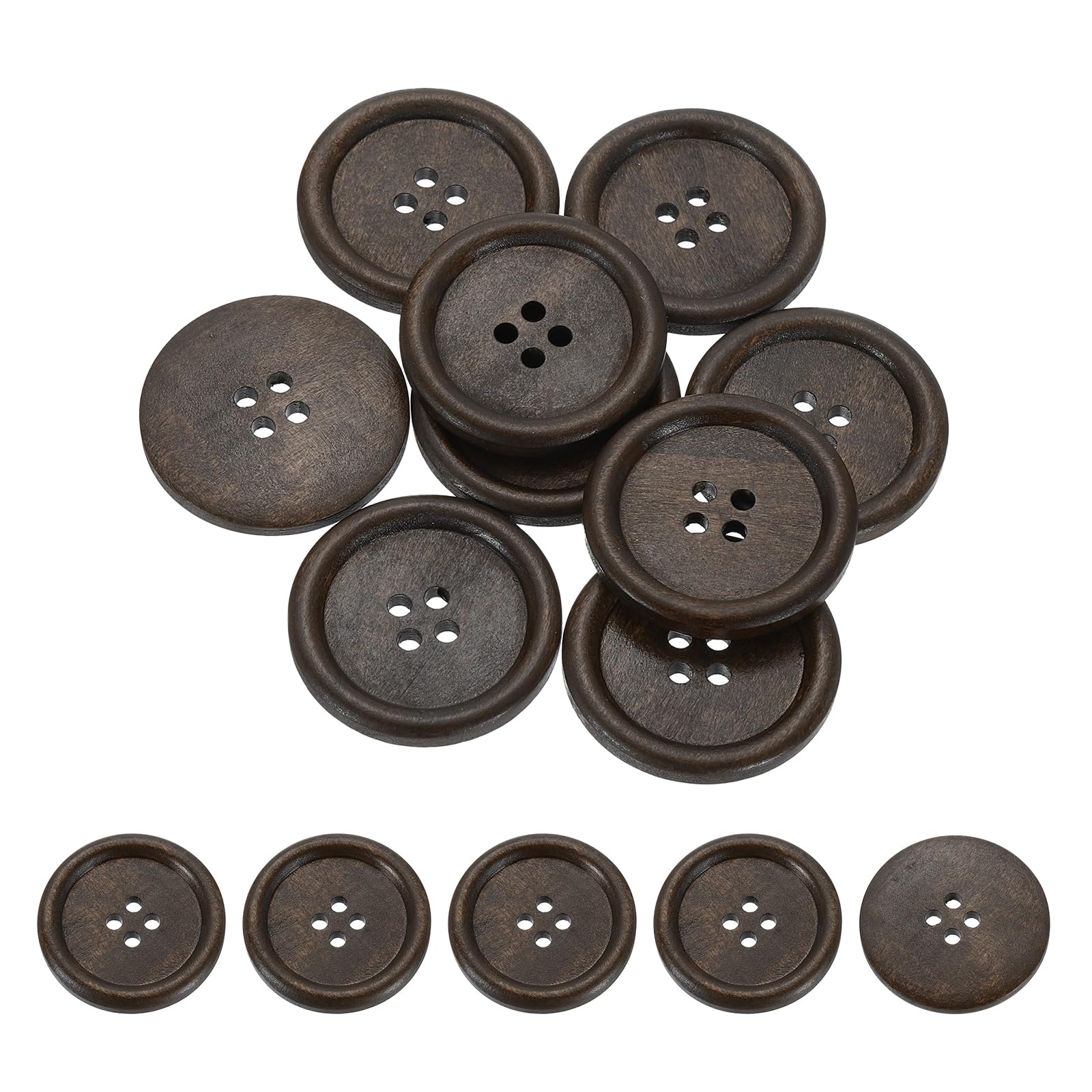 Boutons en bois ronds 38 mm uxcell finitions soignées pour vestes en laine