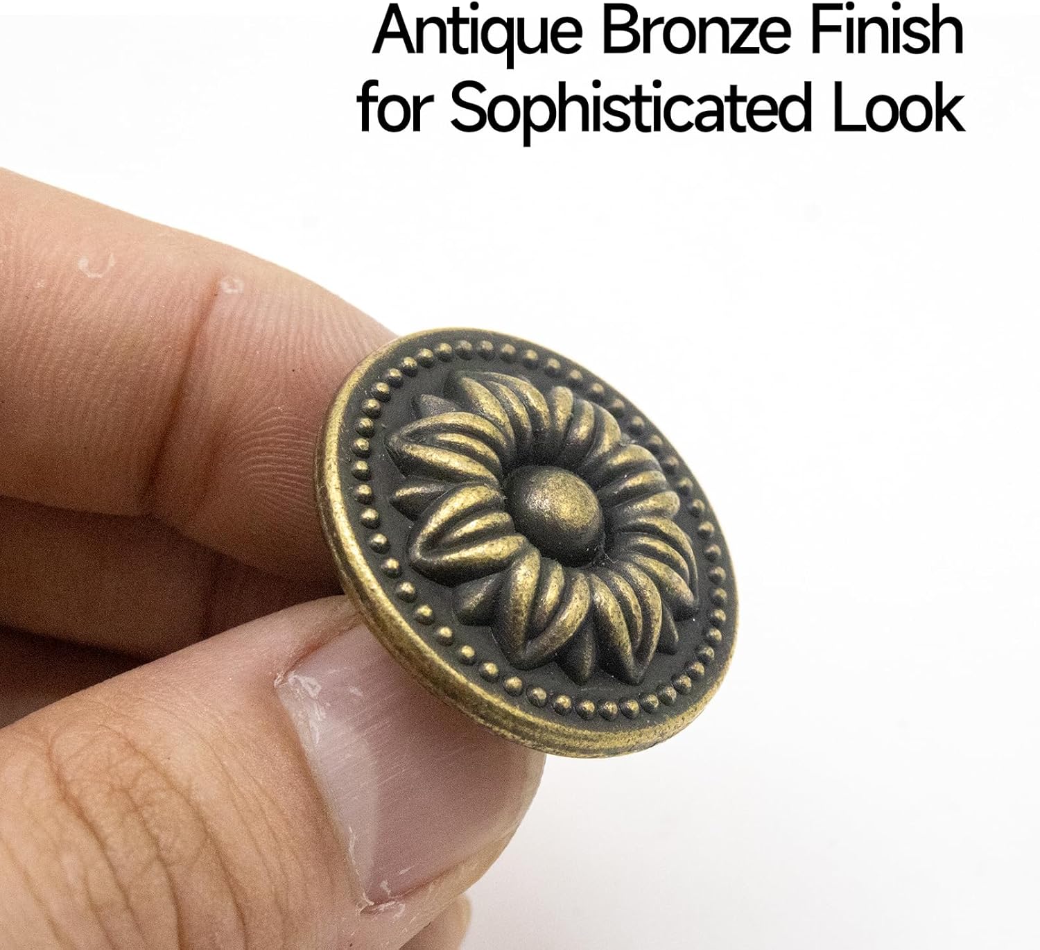 10-Pack Vintage Flower Cabinet Knobs, Antique Bronze Metal Pull Handles for Drawer/Drawer Doors