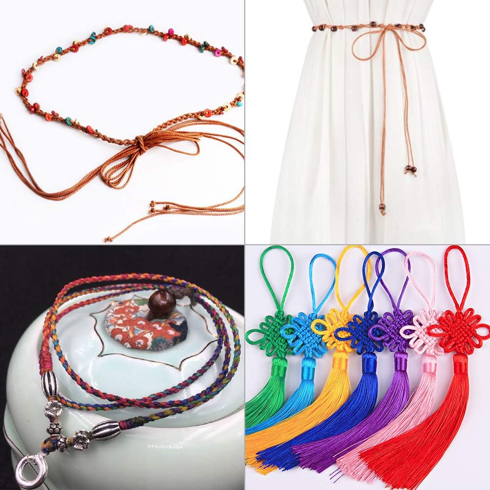 PH PandaHall 600 Yards 0.8mm Nylon Beading Thread Bracelet String Chinese Knotting Cord Kumihimo Macrame Thread Cord Blinds String Necklace Cord for Macrame Friendship Bracelet Christmas - Image 7