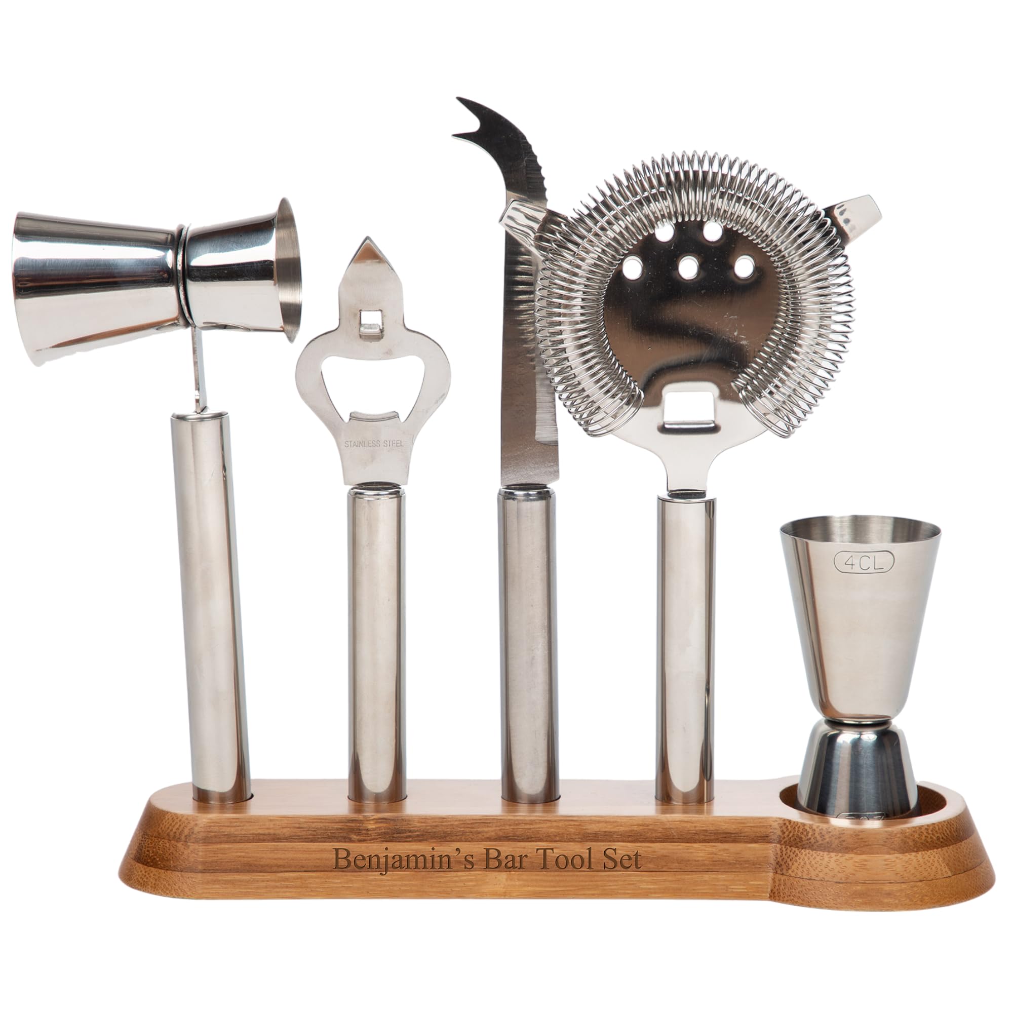 Things Remembered Engraved Bar Tool Accessory Set with Stand