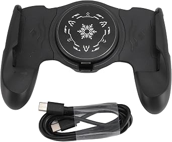Phone Game Grip with Cooling Fan, Mobile Controller Handle Holder for, Semiconductor Phone Cooling Game Grip with RGB Effect,