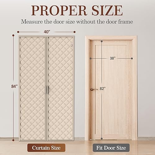 Miniatura 71 de Yotache Cortina magnética para puerta con aislamiento térmico para puertas de 36 x 96 pulgadas, tamaño de la cortina de 38 x 98 pulgadas, resistente