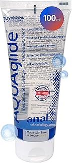 JOYDIVISION AQUAglide Lubrifiant Anal 100 ml I à base d'eau I Lubrifiant Premium avec goût & parfum I pour préservatifs en latex I Lubrification longue durée