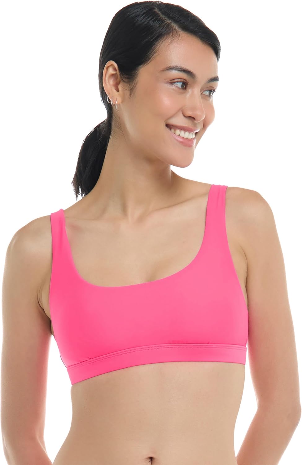 Body Glove Women's Star Medium Support Cross-Over Sports Bra Swimsuit Top with Multi Strap Back