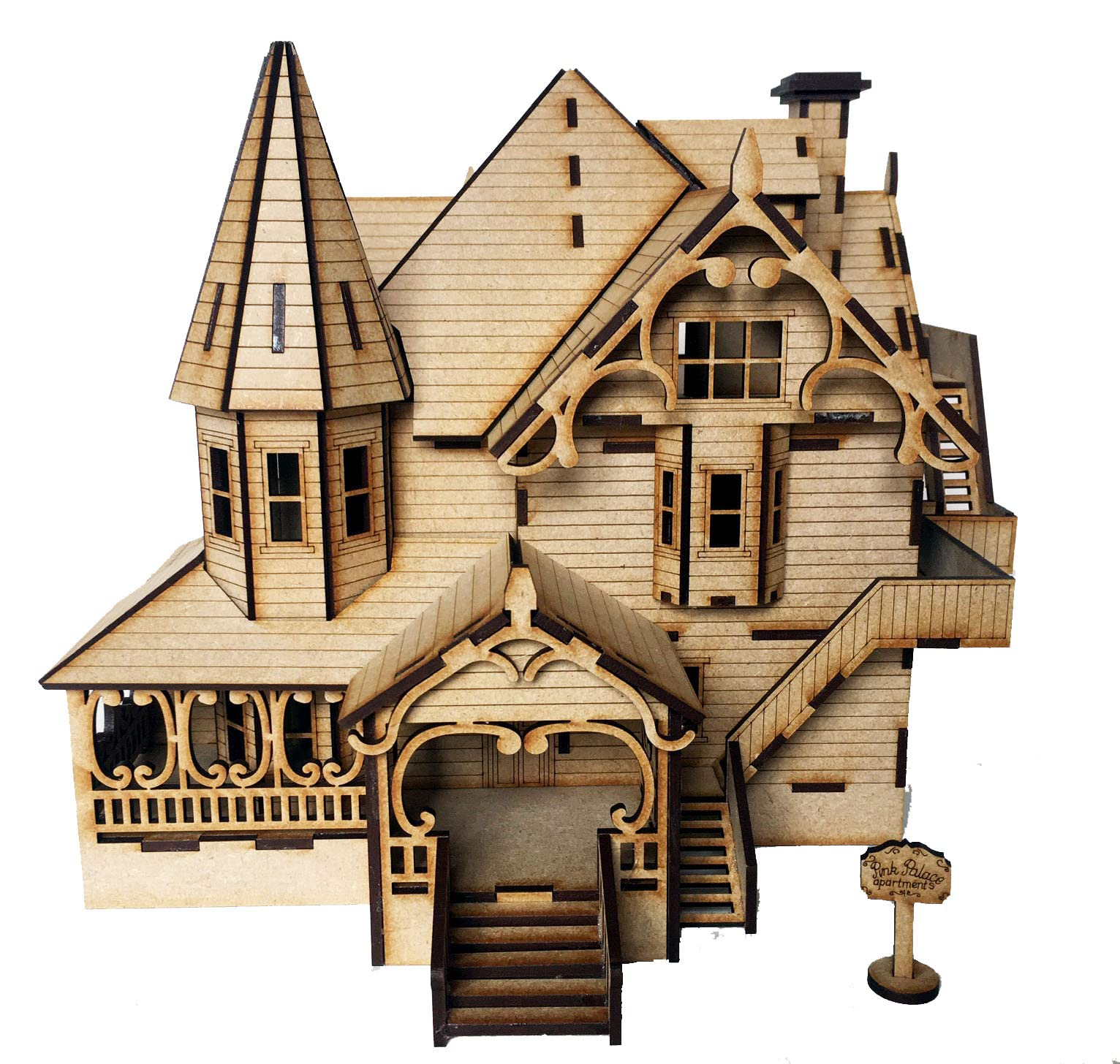 Pink Palace Apartments Coraline Movie Dolls House Model Kit