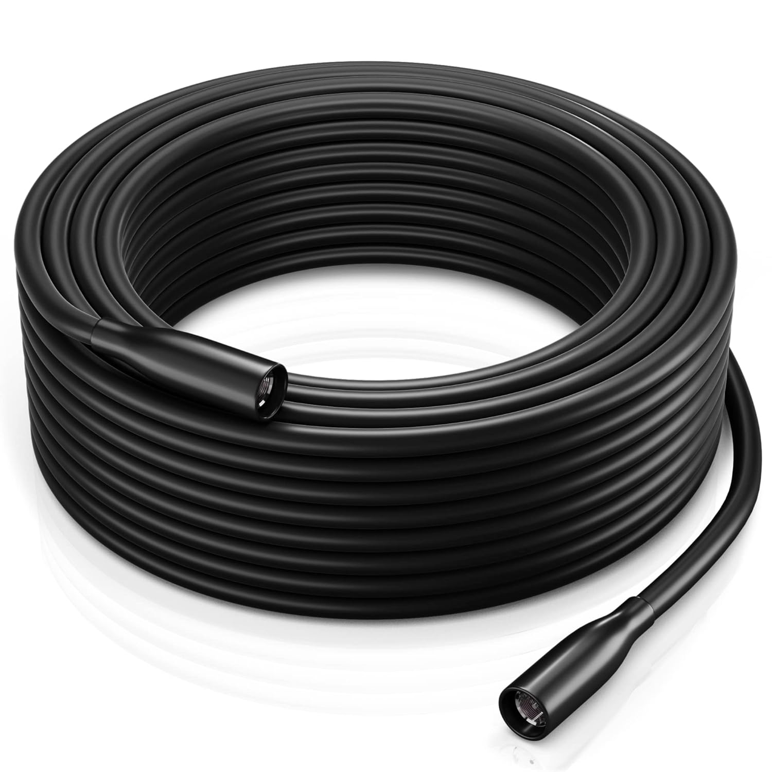 Outdoor RG6 Coax Cable by Maximm, Gold Plated F-Connectors, Black, 75 FT