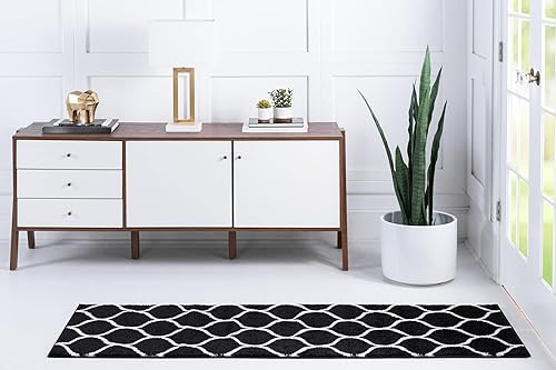 Miniatura 212 de Rugs.com Lattice Frieze Collection Alfombra – 4 x 6 pies, alfombra mediana negra perfecta para salas de estar, comedores grandes, planos abiertos