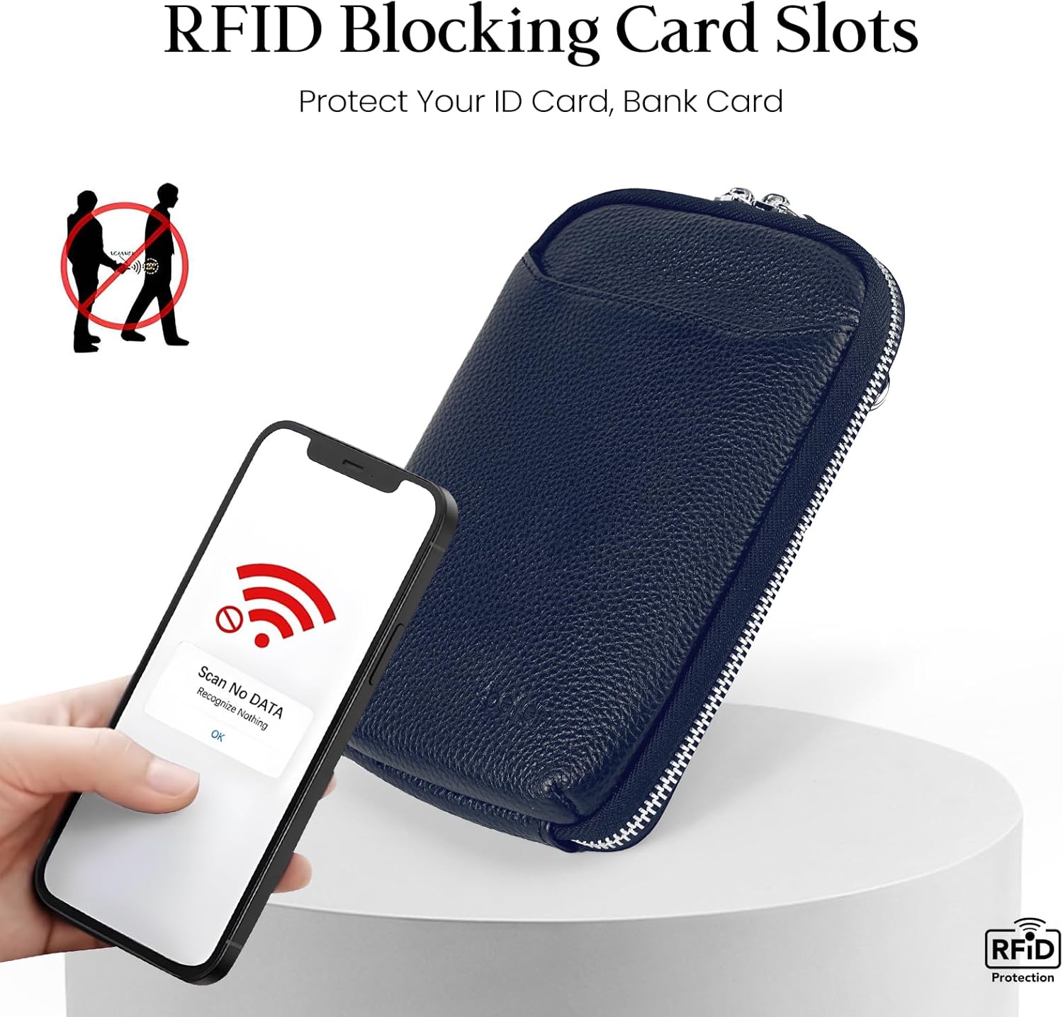 befen Genuine Leather Crossbody Cell Phone Purse for Women, Small Zip Around RFID Blocking Crossbody Wallet Bags - Image 2