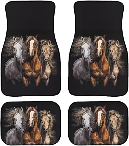 Miniatura 22 de Coloranimal Alfombrillas abstractas hippie para automóvil, 4 piezas, retro, años 60, 70, Groovy Daisy Hippy, alfombrillas universales para la Patrón