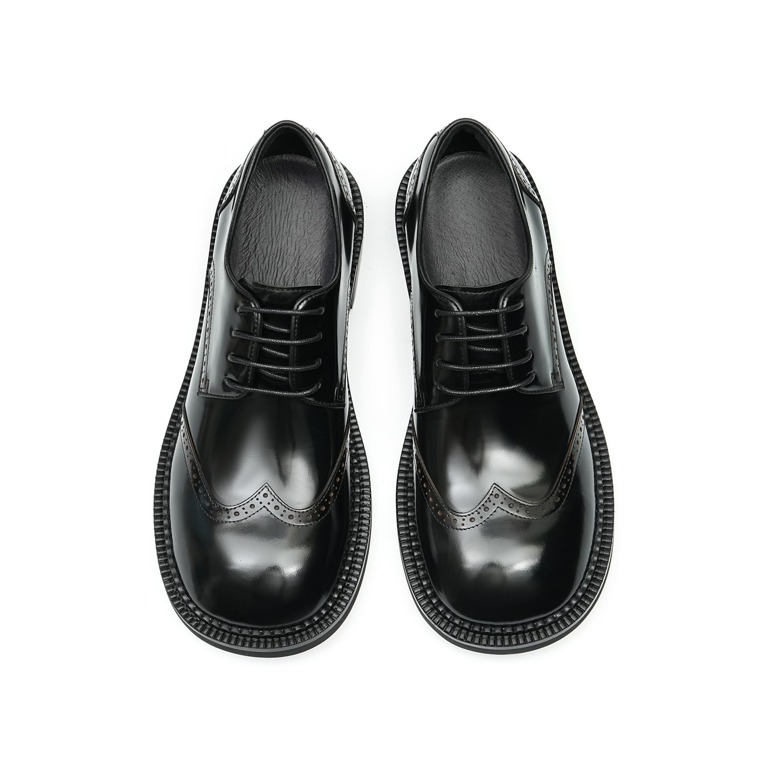 Derbys Business Casuale Punta Rotonda da Uomo Scarpe Eleganti Stringate Formali Matrimonio Ufficio Scarpe da Abito in Pelle Comode Traspiranti
