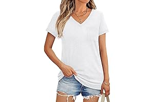 Trendy Womens V Neck T-Shirts With Pockets