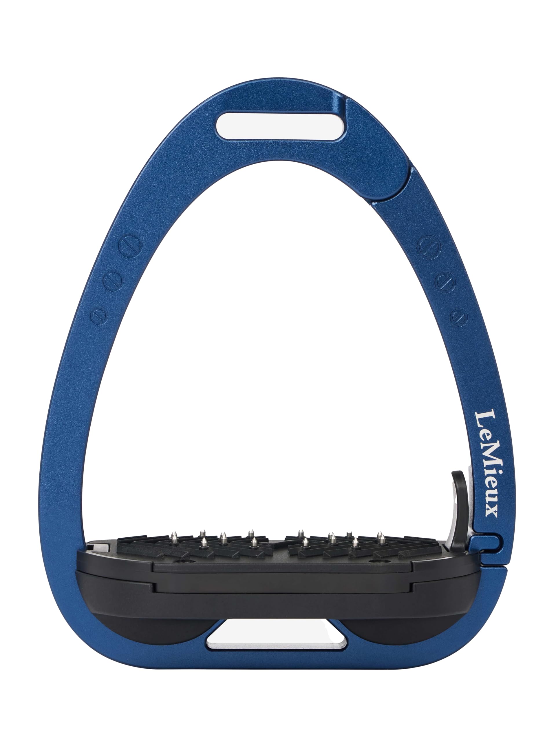 LeMieux Vector Control Stirrup - New Generation - Spring Loaded Hinged Arm - Cross Track Grip Surface - Navy