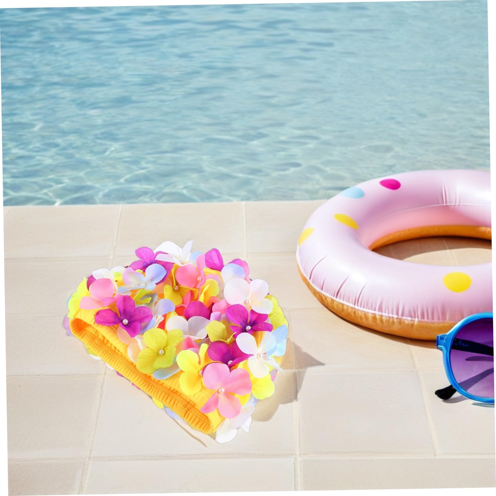 BESPORTBLE 3piezas Gorro de Natación Floral de Pétalo para Mujer Unidades Elástico Forma de Pétalo para Cabello para Natación de Verano