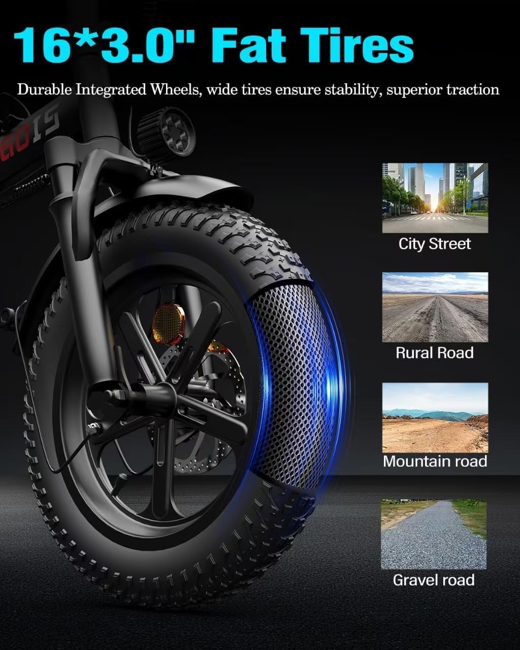 Electric Bike for Adults, 16"/20" Tire E-Bike with 750W/1000W Peak Motor, 48V Removable Battery, Up to 45/60 Miles Range & 28/30MPH, Folding Electric Bike for City and Outdoor Ride