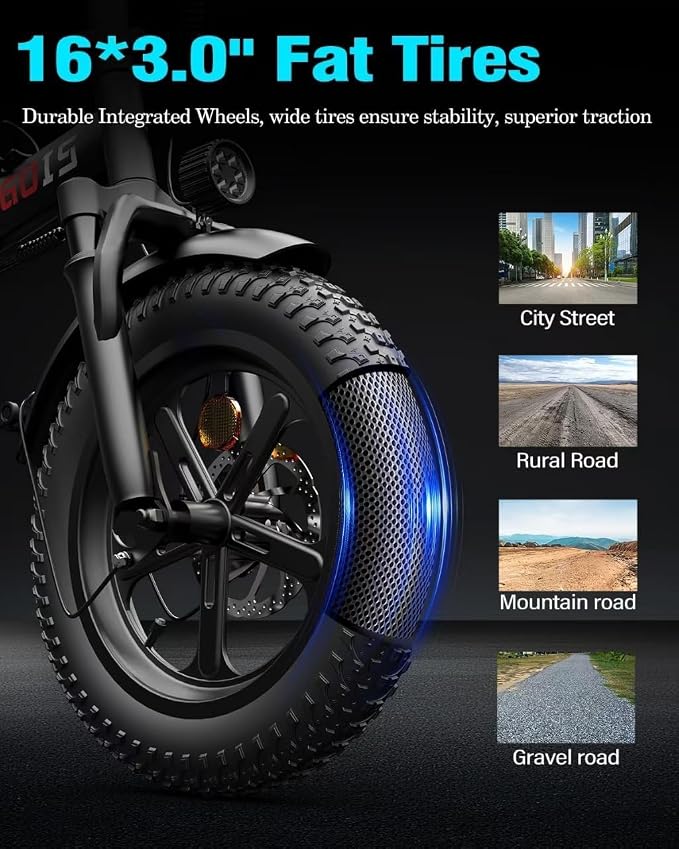 Bicicleta eléctrica plegable urbana para adultos, rueda 16" miniatura 6