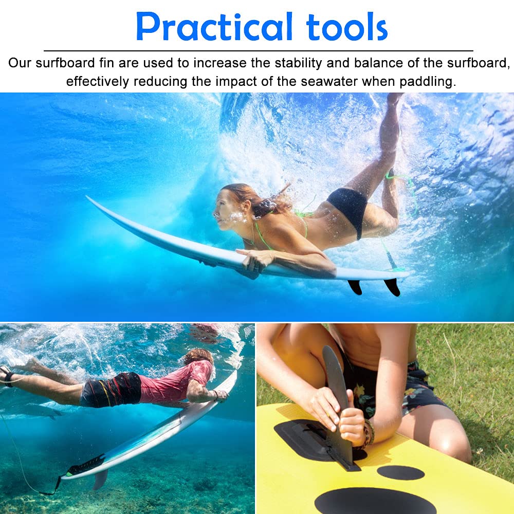 Pinne Tavola da Surf Tavola da Surf Fin Pinne da Surf Rimovibile Pinnetta Centrale Plastica Pinna Centrale per Tavola da Surf con Base per Paddleboard Longboard Stand Up Paddleboard Kayak