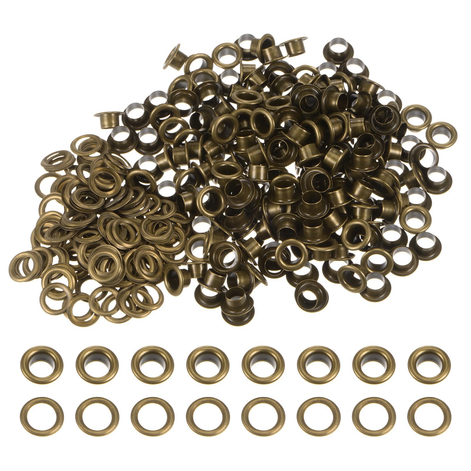 TA-VIGOR 6mm 1/4 Inch Grommets Kit Metal Eyelets with Washers Bronze 200pc