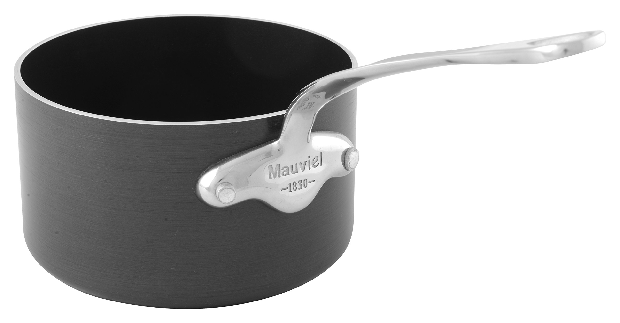 MauvielM'Stone 3 Hard Anodized Nonstick Sauce Pan With Cast Stainless Steel Handles, 2.6-qt, Made In France