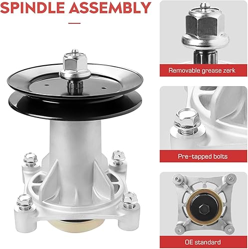 Miniatura 5 de Paquete de 3 conjuntos de husillo 187292 192870 532187281, kit de reconstrucción de cubierta de cortacésped de 54 pulgadas apto para Husqvarna