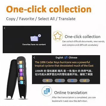 Scan Reader Pen, OCR Digital Reading Pen for Dislexia, Pen Scanner Text Reading Device, Multilingual Translation Device Dictionary Pen for Students, Adults, BusinessmanB