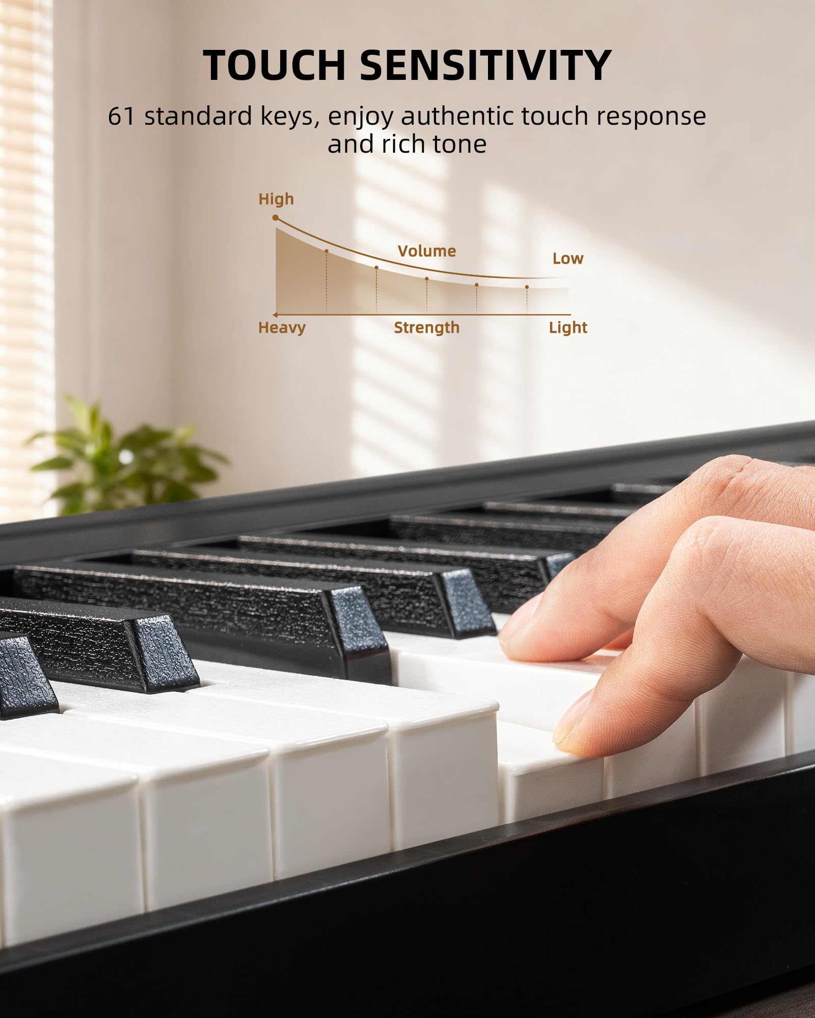 LEKATO Tastiera elettronica pieghevole con 61 tasti, tastiera pieghevole a 61 tasti con sensibilità al tocco, ricaricabile, Bluetooth MIDI, custodia, per principianti/appassionati di musica/bambini