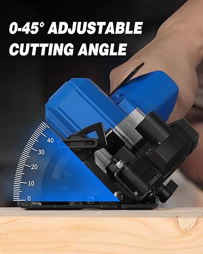 Miniatura 2 de LUXTER Sierra circular sin escobillas de 20 V, 5.5 pulgadas, eléctrica, inalámbrica, de mano, sierra circular de mano, ángulo y profundidad