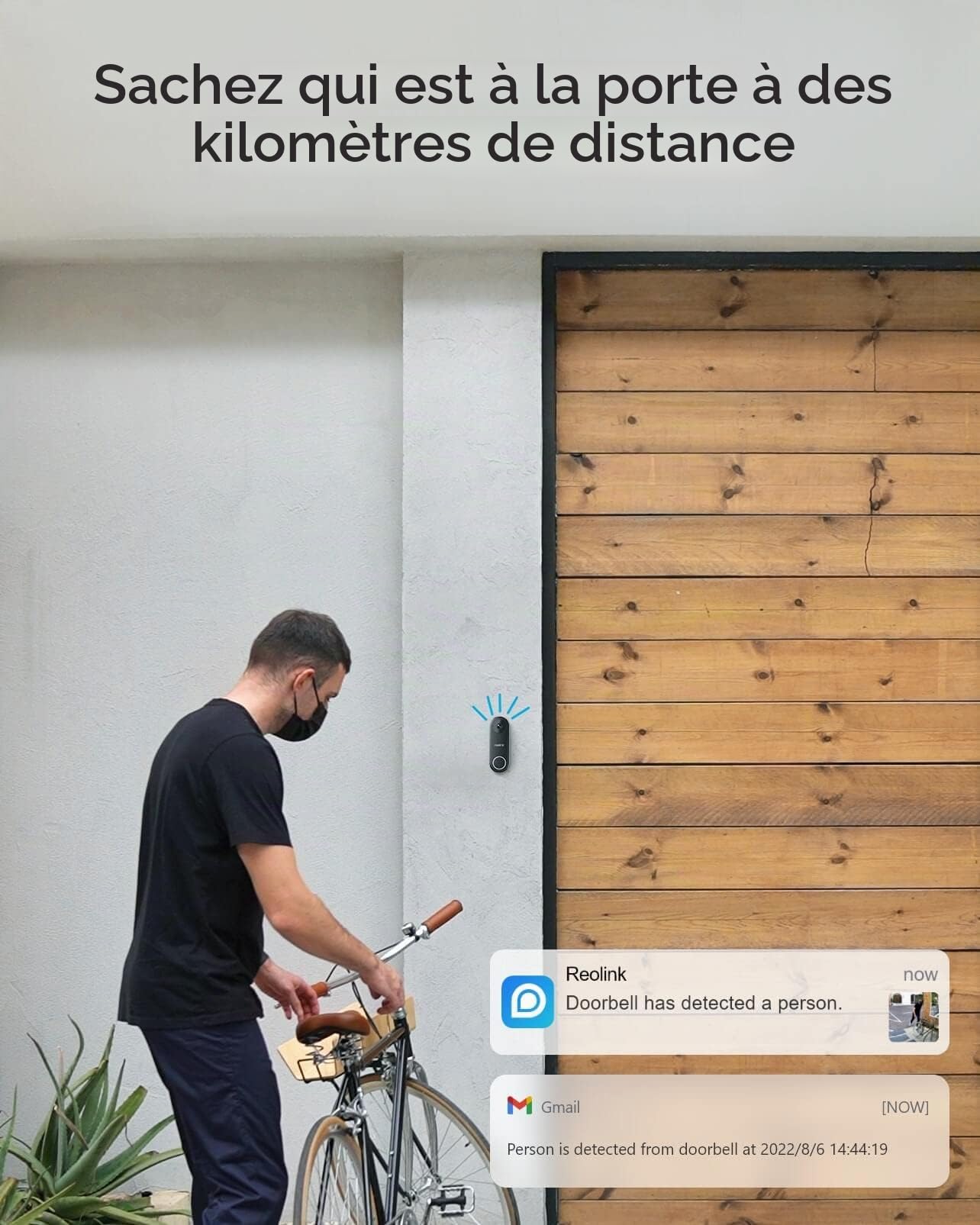 Reolink Sonnette vidéo de sécurité filaire 3K avec kit de carillon, connectivité Wi-Fi 2,4/5 GHz (Reconditionné) | Connectivité Wi-Fi 2,4/5 GHz (Reconditionné)
