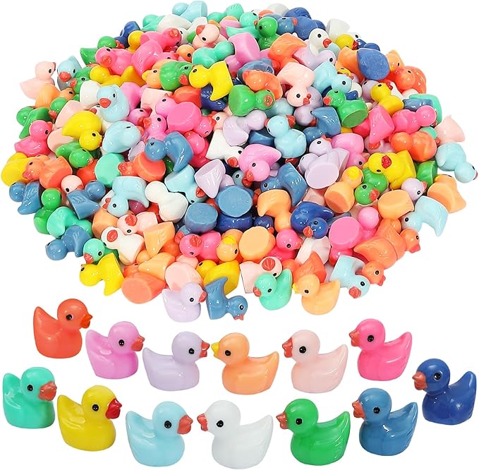 Rachan130 Pcs Mini Ducks Bulk Resin Duck Figurines for Miniature Landscape Garden Aquarium Potted Accessories Home Prank Game Dollhouse Decor Office Decompression