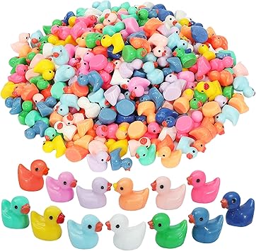 Rachan130 Pcs Mini Ducks Bulk Resin Duck Figurines for Miniature Landscape Garden Aquarium Potted Accessories Home Prank Game Dollhouse Decor Office Decompression