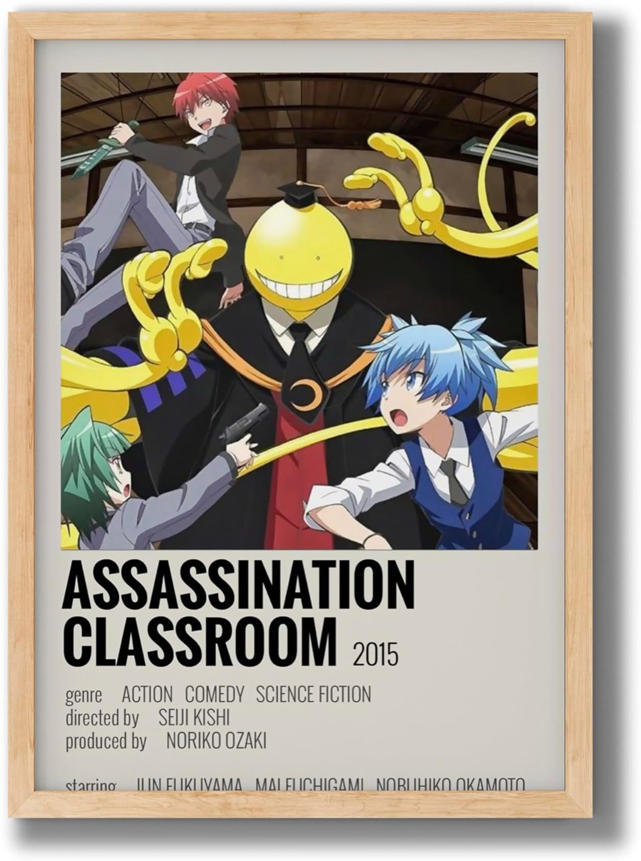 FRAME Bazaar Framed Poster Wall Art Anime - 12 x 16 Inch Picture Frame Wall Decor for Living Room - Matt Laminated Poster Frame, Premium Anime Framed Poster for Contemporary Decor