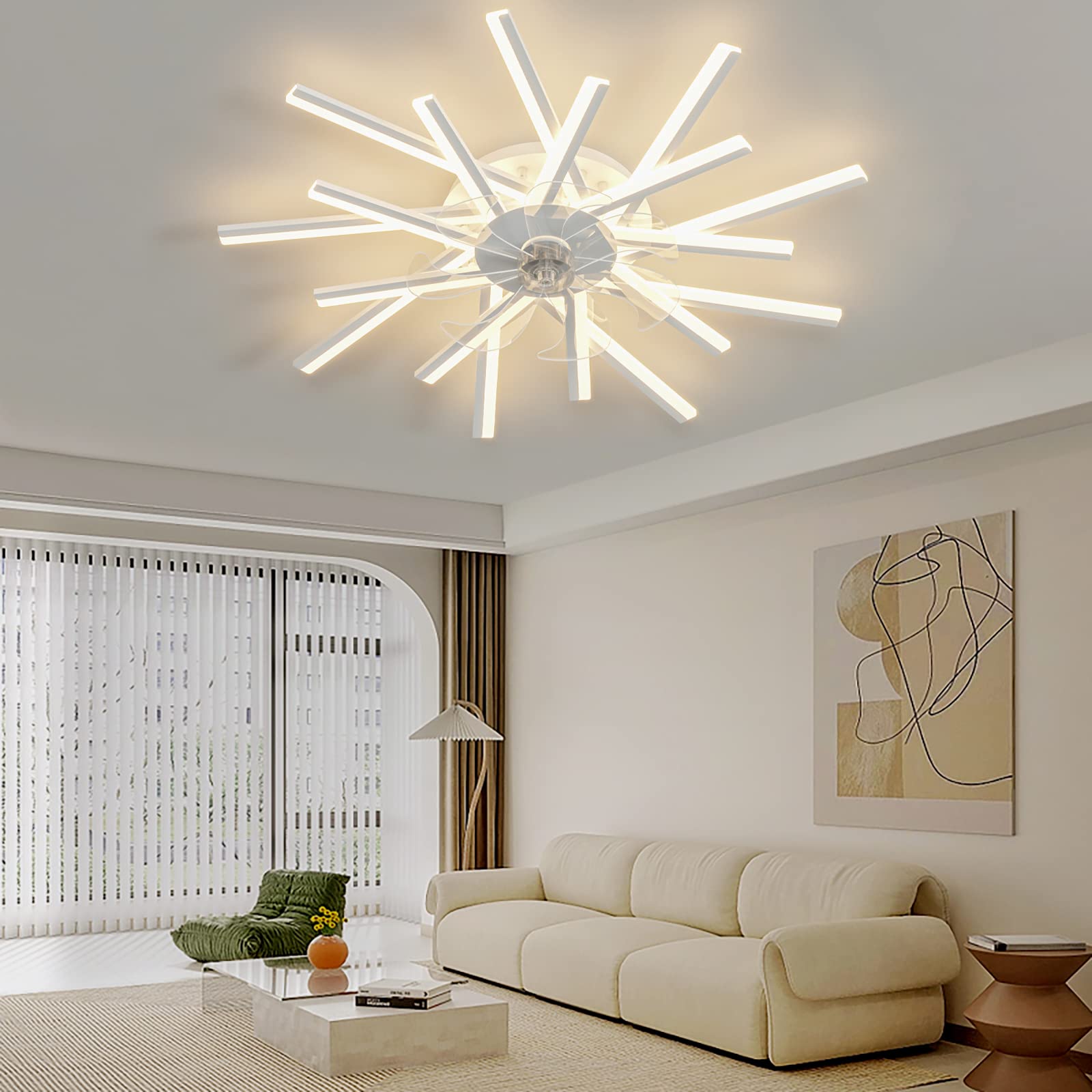 Ventilateur de plafond silencieux et dimmable light à moteur DC 90W - 7