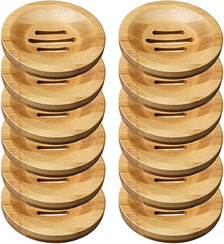 Miniatura 8 de 12 jaboneras de bambú, bandeja de jabón de madera, soporte para barra de champú, soporte para barra de jabón para baño, cocina (cuadrado y redondo)