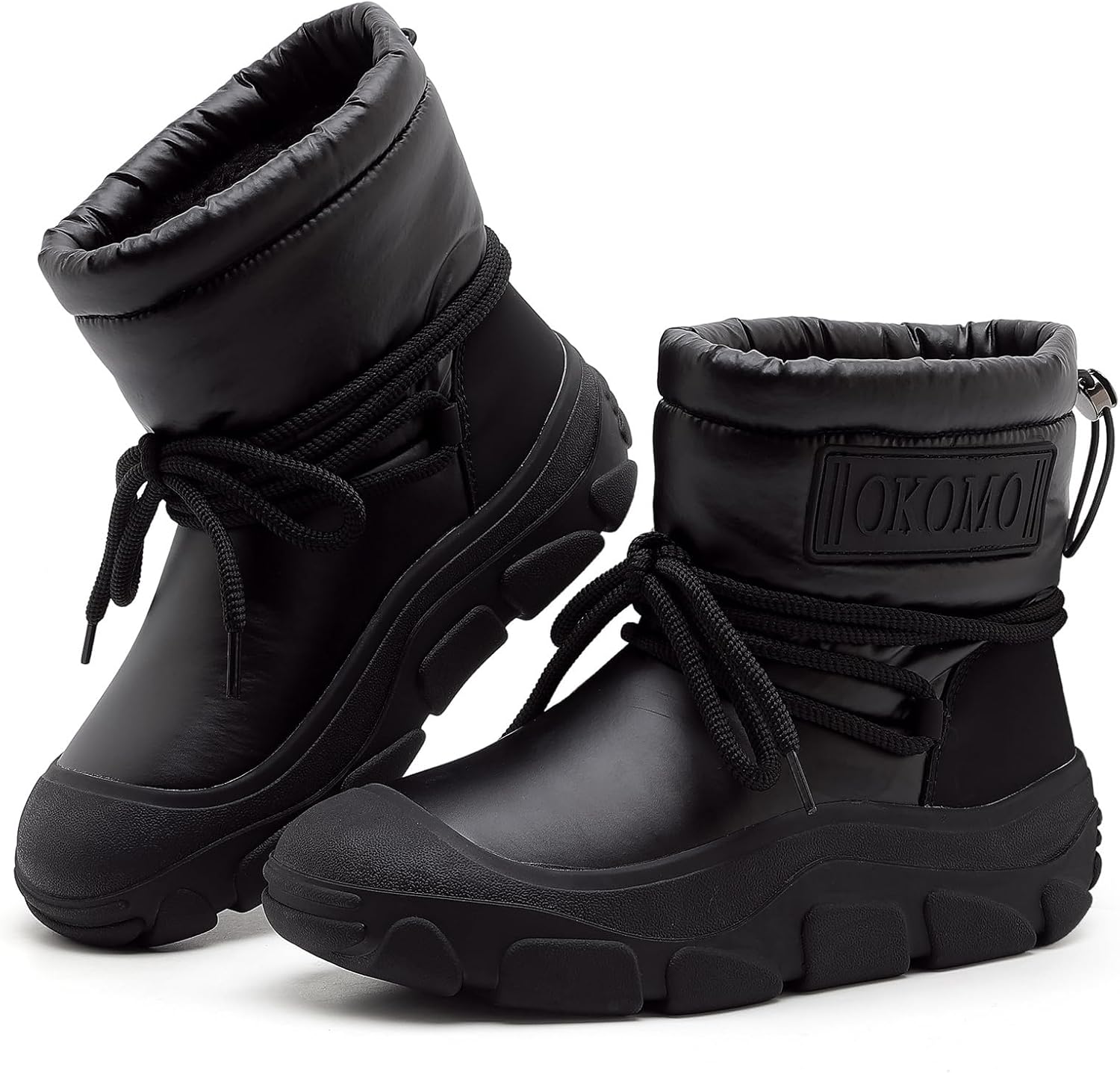 OKOMO Women's Winter Snow Boots – Waterproof, Insulated Ankle Booties with Warm Fur Lining for Outdoor Comfort