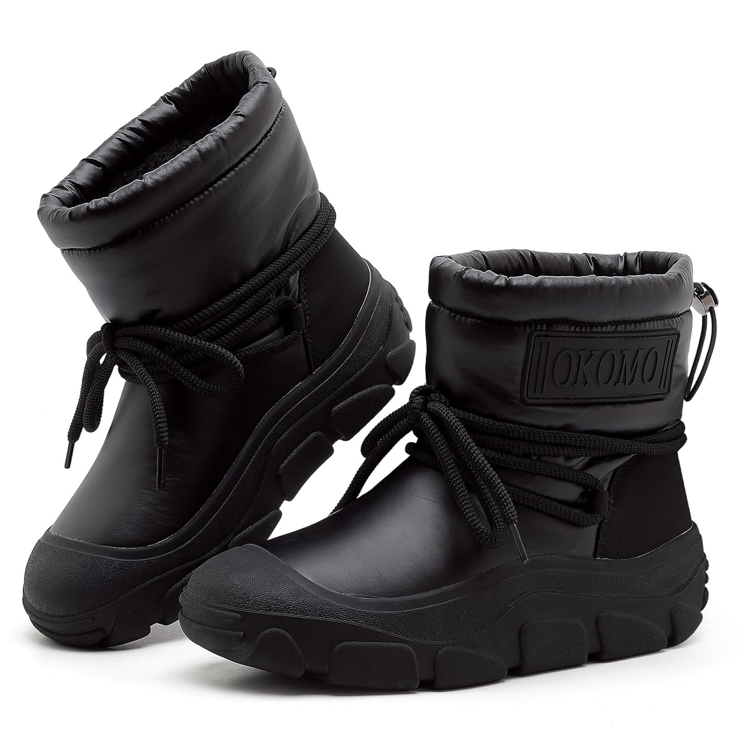 OKOMO Womens Winter Snow Boots Waterproof Insulated Ankle Booties with Warm Fur Lining for Outdoor Comfort