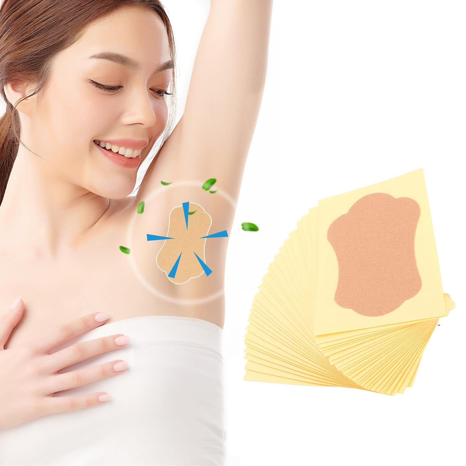 Sonew 28pcs Underarm Sweat Pads, Invisible Self Adhesive Breathable Armpit Antiperspirant Sticker, Armpit Sweat Pads for Men & Women Reduce Armpit & Foot Sweat