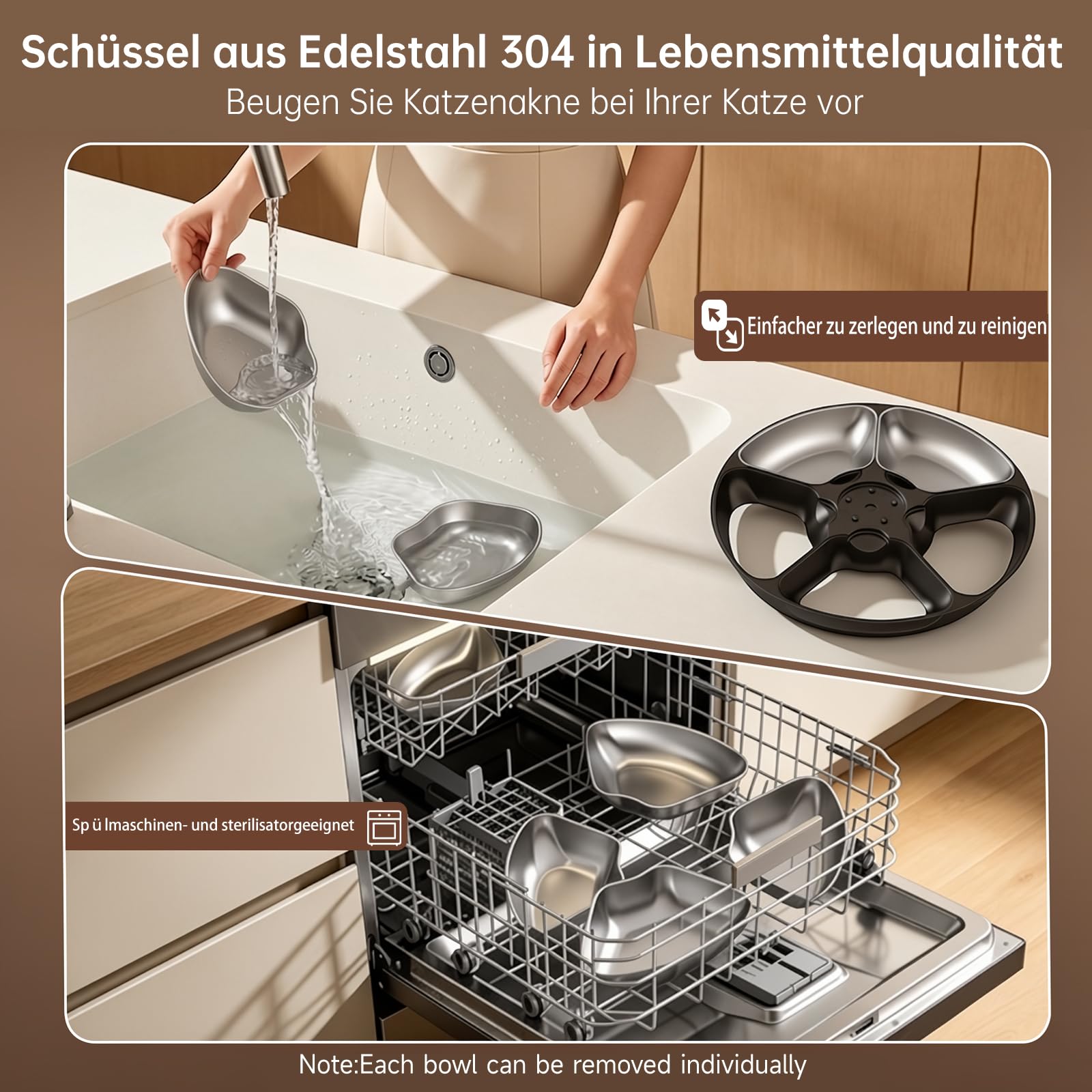 Comedero automático para gatos con refrigeración, función de temporización, 5 compartimentos, tecnología de refrigeración de semiconductores