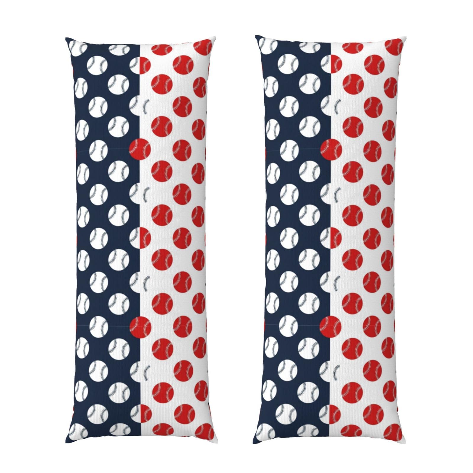 Body Pillow Cover 20x54, Baseball American Flag, Decorative Zippered Pillowcase, Soft Cozy Flannel Fabric, Cushion Case for Couch Sofa Bedroom Home Decor