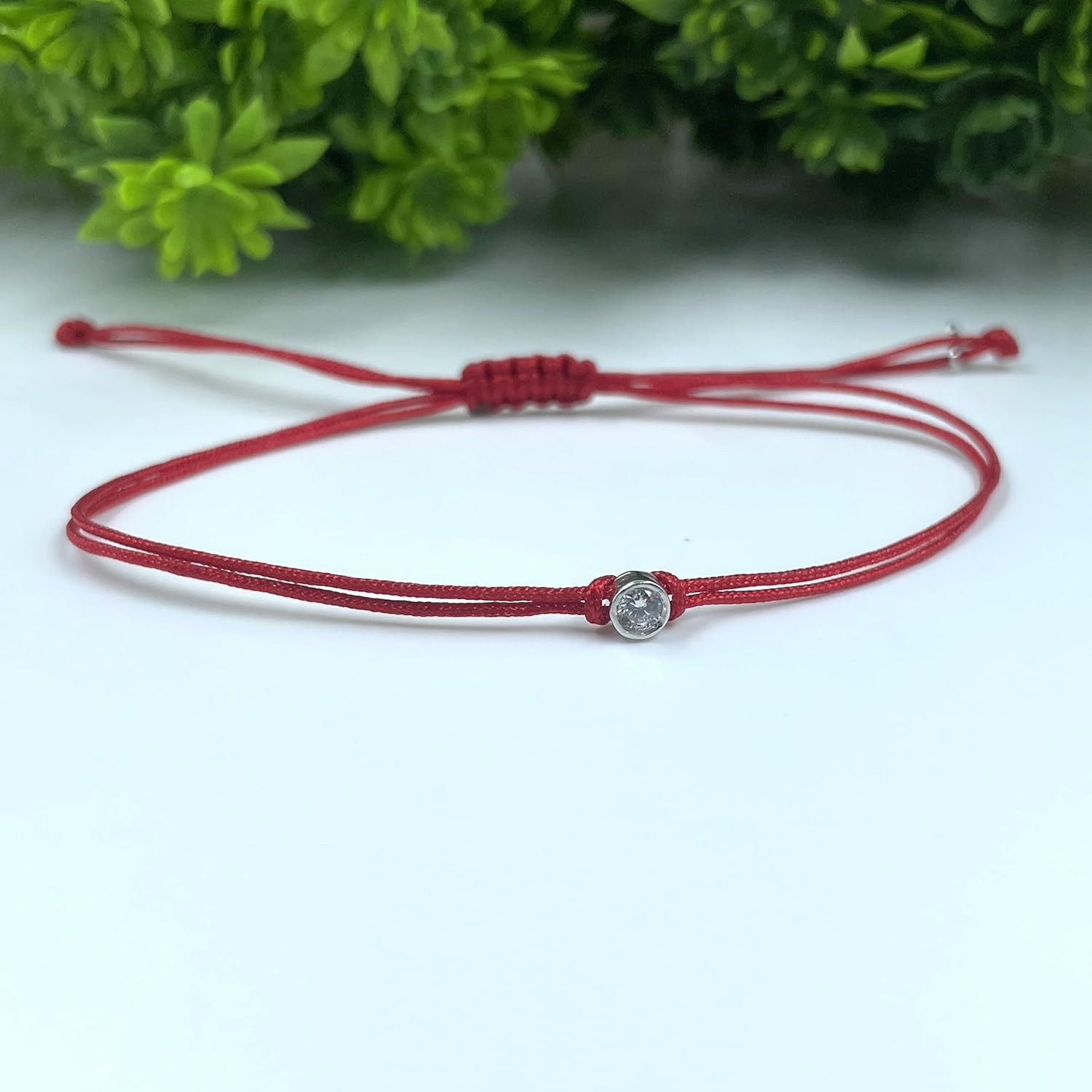 3.00 MM Round White Diamond String Bracelet For Women in 14K Gold Finish Ladies White Diamond Cord Friedship Bracelet