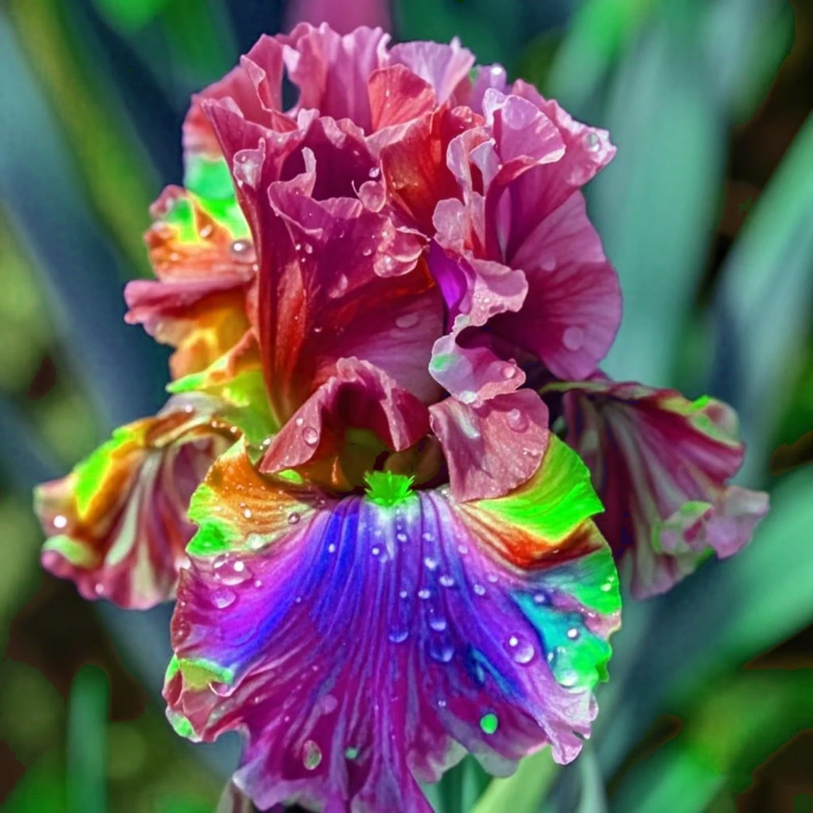 Iris Bulbs Mix for Planting Now UK/Cut Flowers/Strong Plants That Grow Well/Iris Root,Good for Containers/Natural Organic/Greening Flower/Wedding Flowers.-4 Bulbs-I