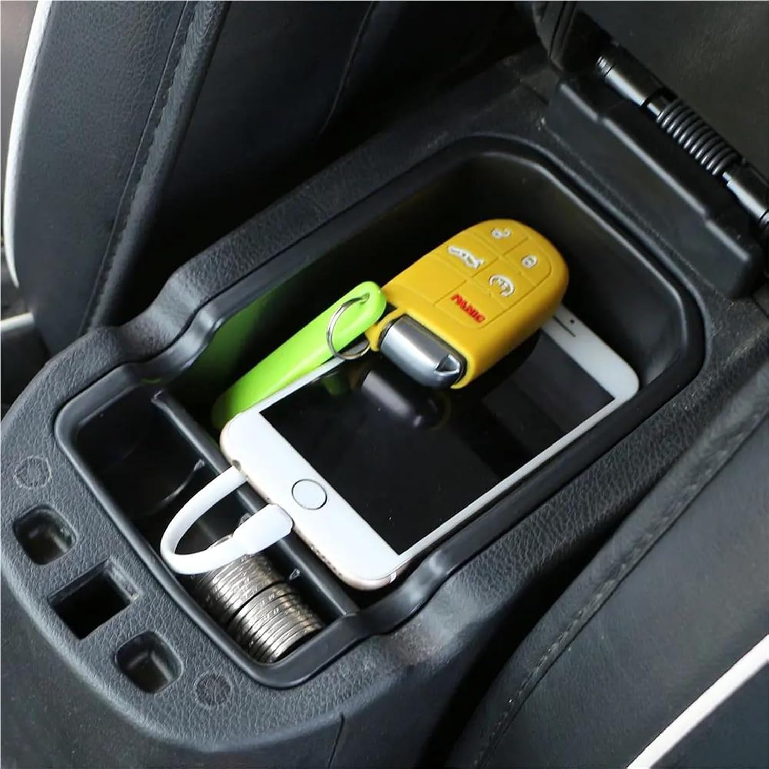 for Jeep Compass 2017 2018 2019 2020 Car Interior Armrest Storage Box Holder Container Glove Organizer Accessory ABS Black image 4