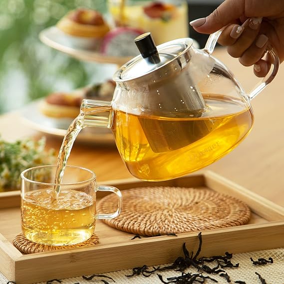 5oz Modern Cam Çay Fincanları (4'lü Set), 150ml Şeffaf cam çay fincanı, tealover için saplı küçük kahve fincanı setleri, espresso çekimi için mükemmel, kapuçino