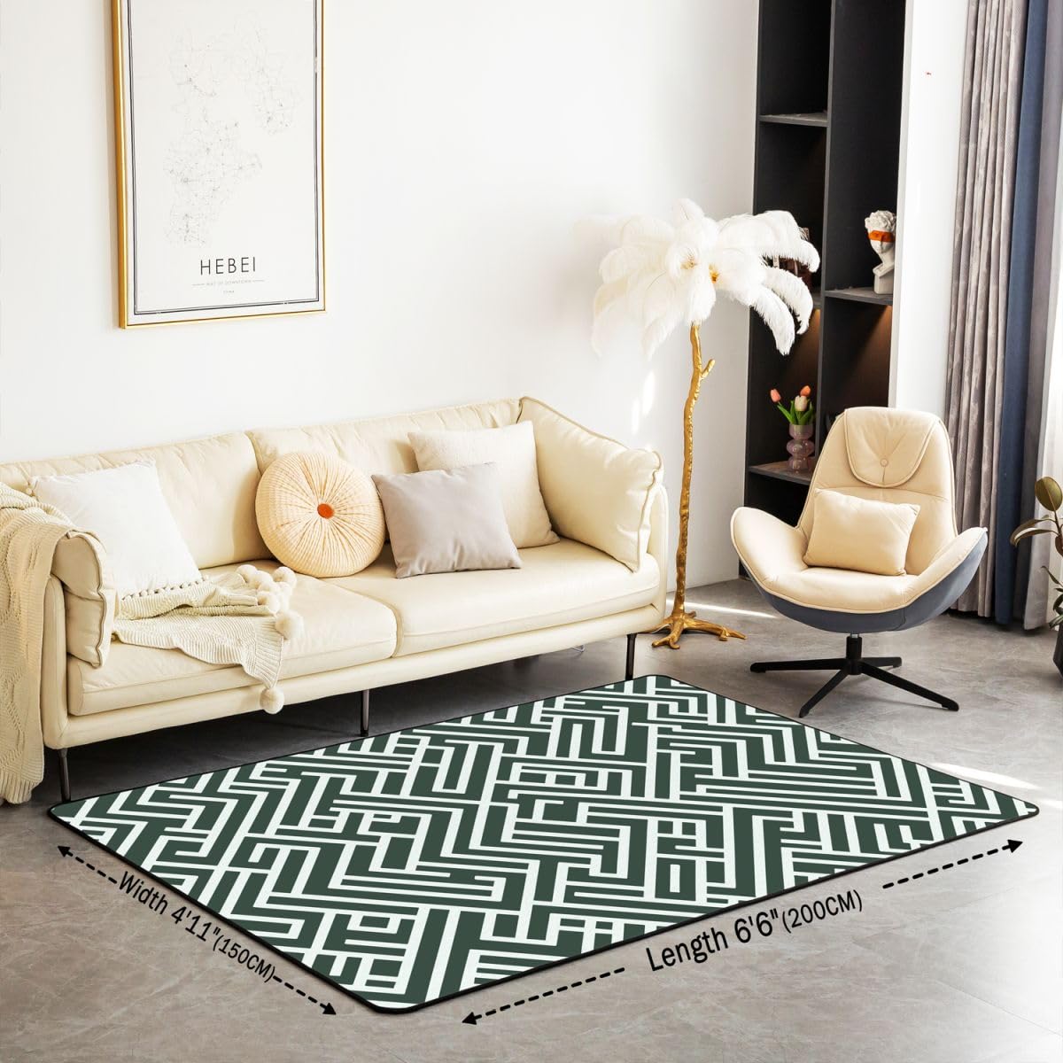 Homewish abstrakcyjne geometryczne dywaniki do salonu 100 x 150 cm