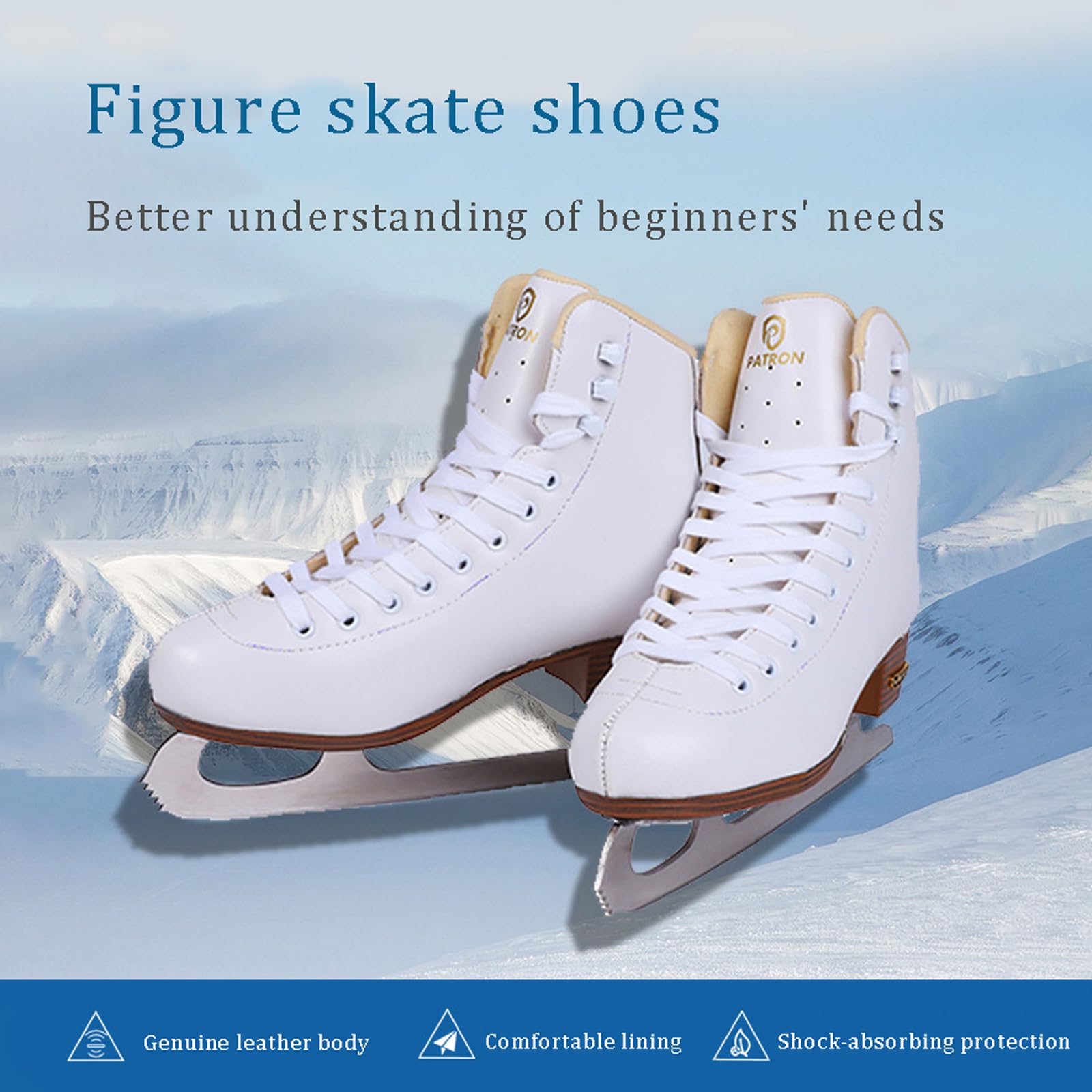 Patins de hockey sur glace junior Chaussures de patinage artistique de nouveau style patins artistiques professionnels pour débutants Garçon Fille patins épais et chauds(Taille : 31-42）