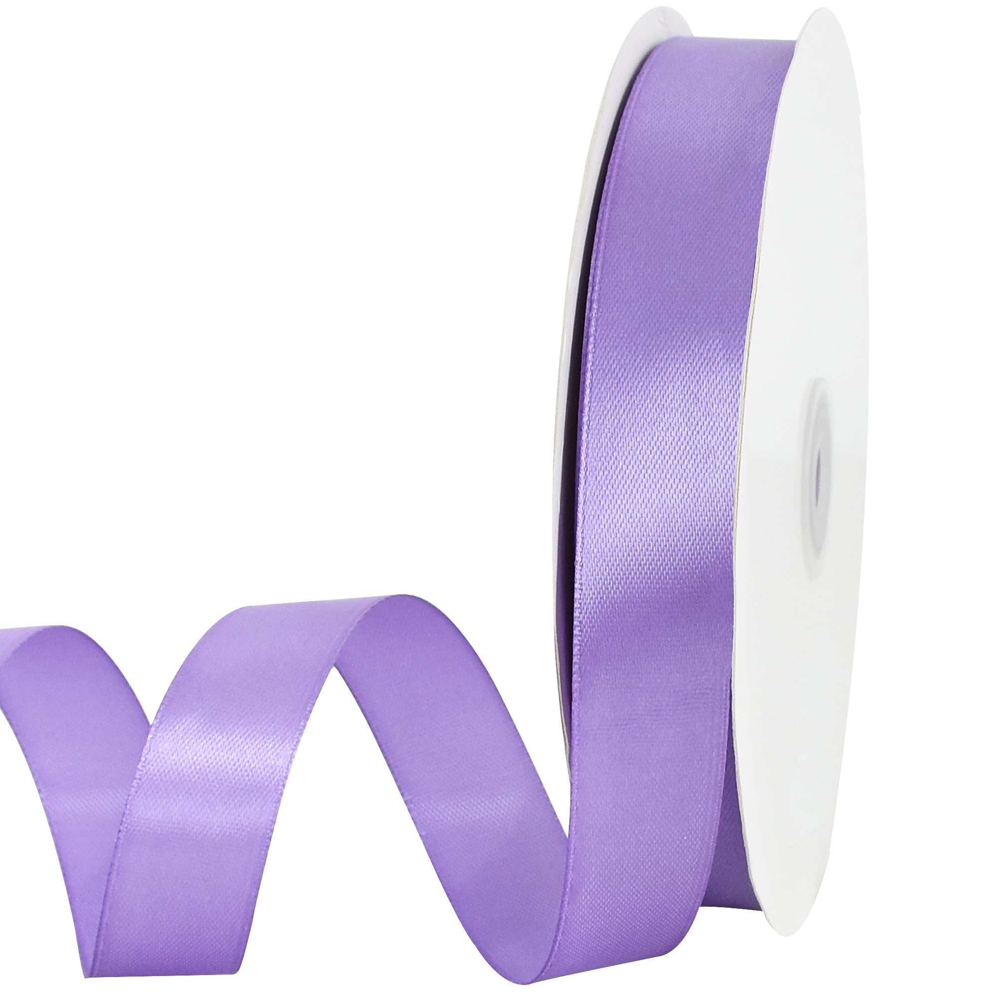 7/8 Inch x 100yds Light Purple Satin Ribbon Thin