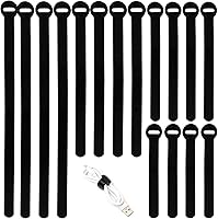 Vista 1 de 150 bridas reutilizables para cables - 4+6+8+10 pulgadas, correas de cables multiusos con gancho y bucle para gestión de cables, ataduras