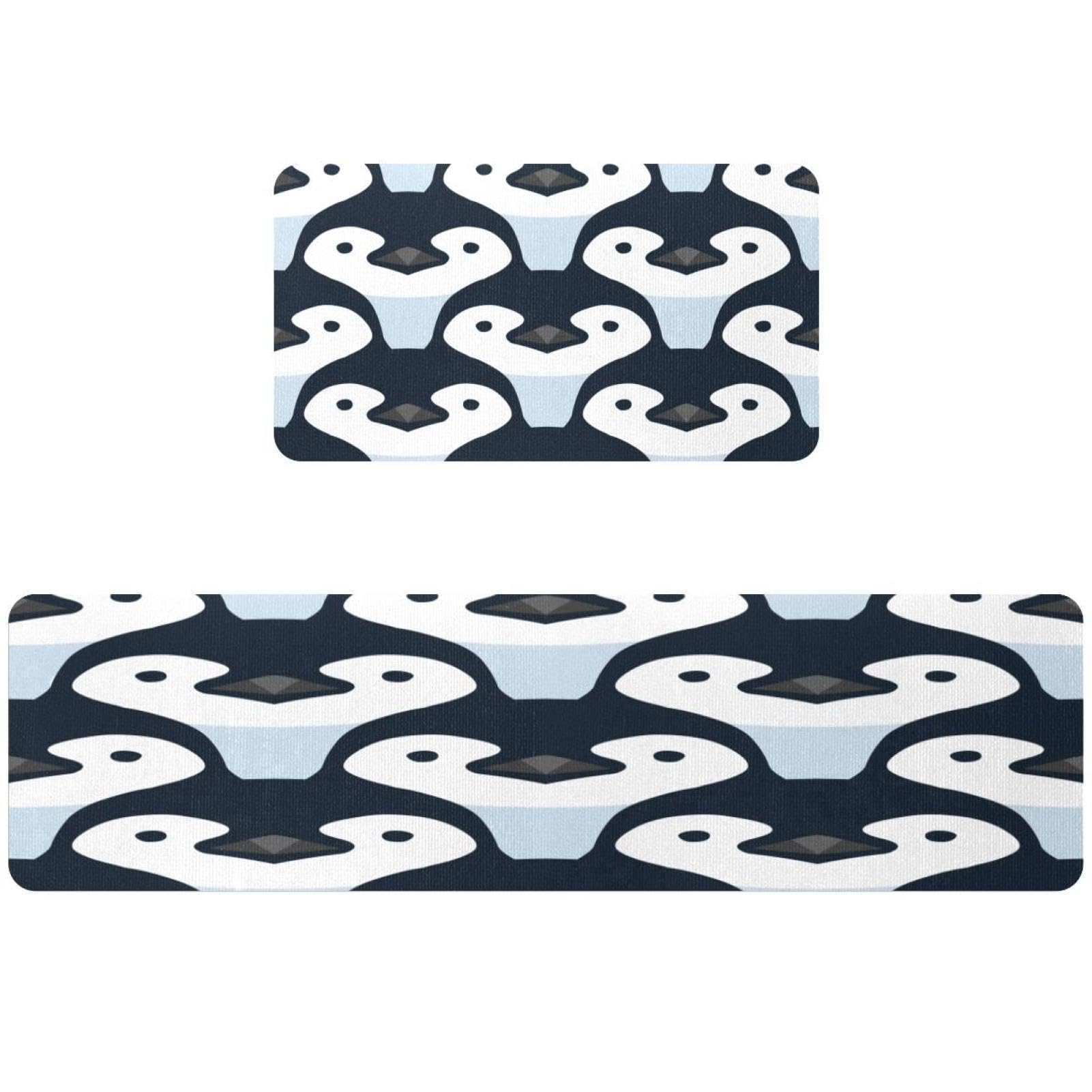 Tapis de cuisine lavable antidérapant lot de 2 pingouin couloir buanderie