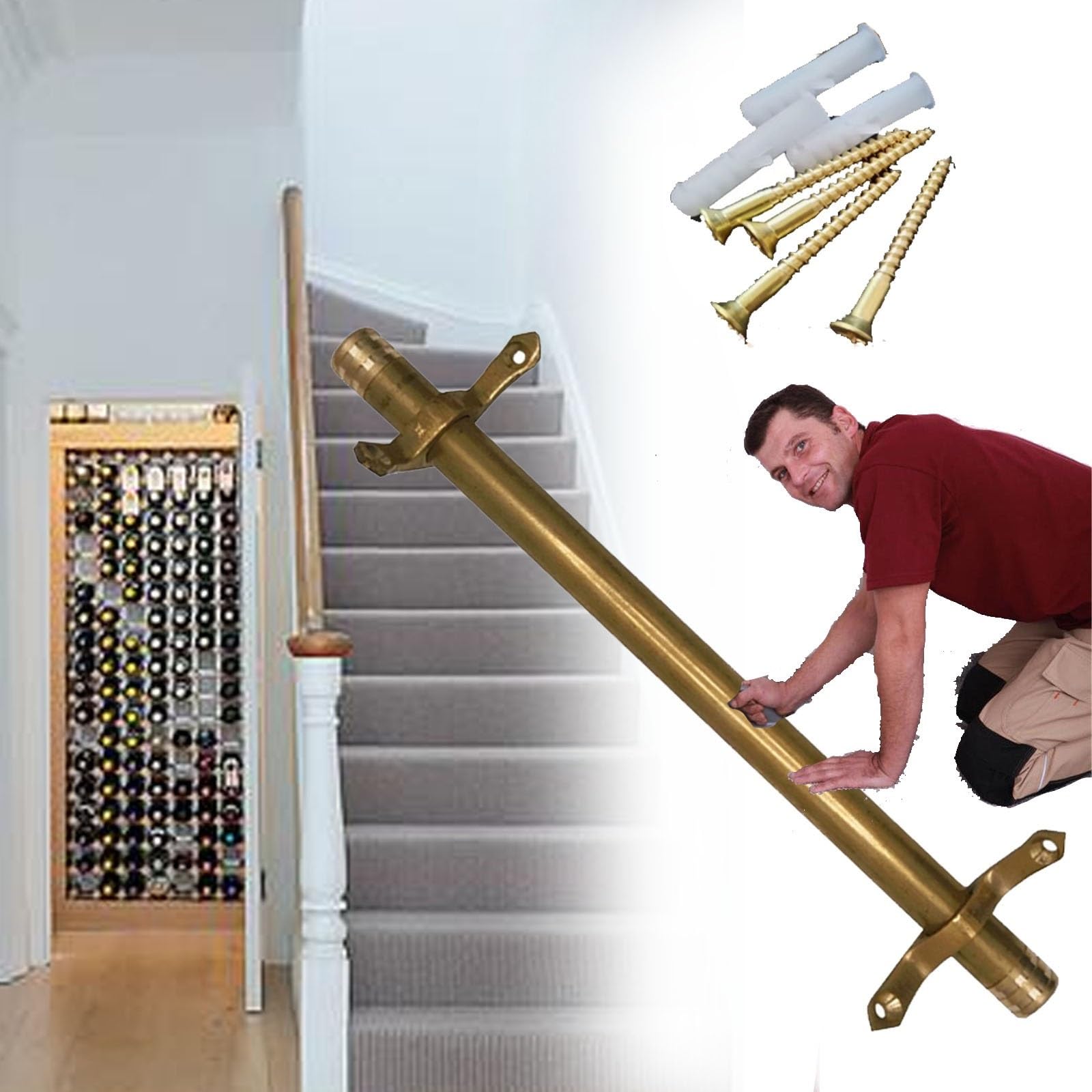 Tiges d'escalier pour tapis dans le couloir, décoration de maison sûre pour sécuriser les marches