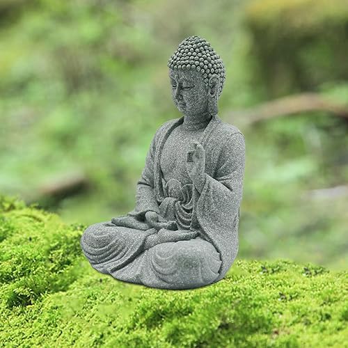 Miniatura 4 de VIKKSAER 2 piezas de estatua de micro buda para jardín asiático, paisajismo subacuático, decoración zen del hogar, pequeñas estatuas de Buda de